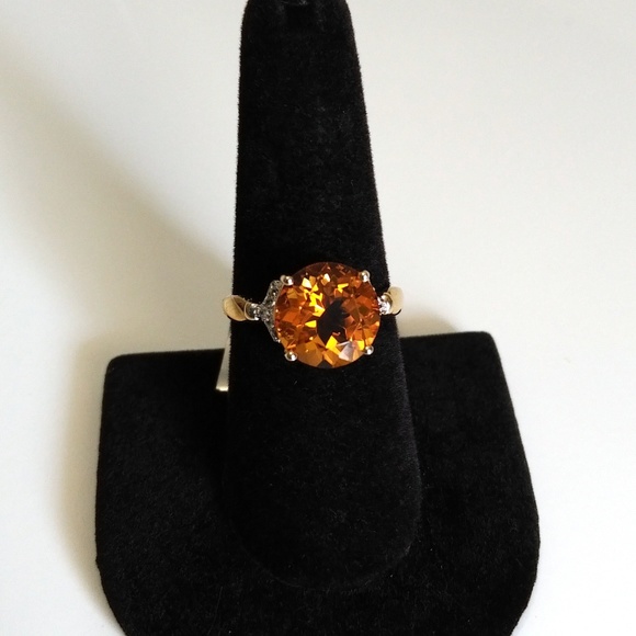 Gemporia Jewelry - Natural Rio Golden Citrine Ring 10K Solid Gold